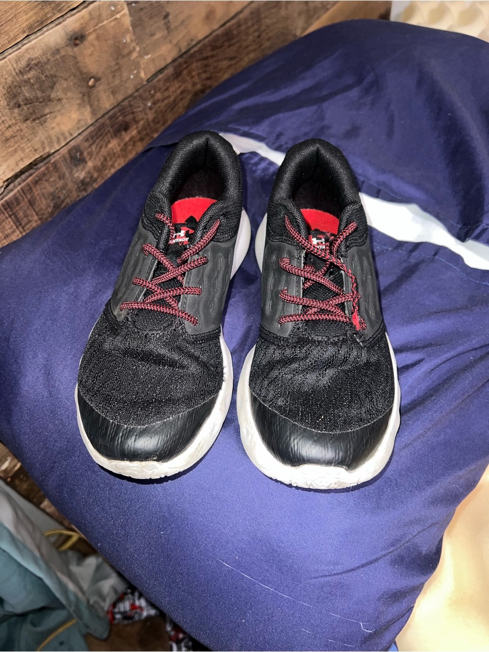 Under Armour Black Sneakers with Red Accents - Kids